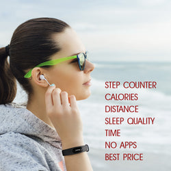 NAKOSITE PB2433 Best Fitness Tracker, Pedometer, Step Counter, Calorie Counter, Distance, Sleep Monitor. PREMIUM