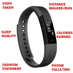 NAKOSITE SB2433 Montre connectée sport, Bracelet connecté, Podomètre, tracker d'activité, Calcul calories brûlées, moniteur de sommeil, Distance. PREMIUM