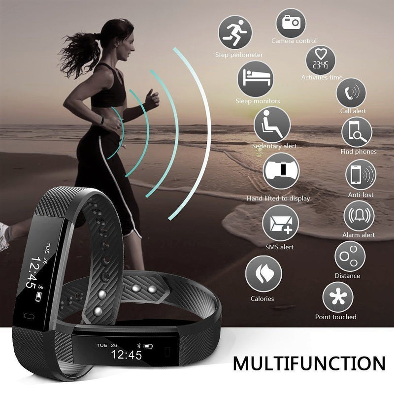 NAKOSITE SB2433 Best Fitness Tracker, Step Counter, Calorie Counter, Sleep Monitor. PREMIUM