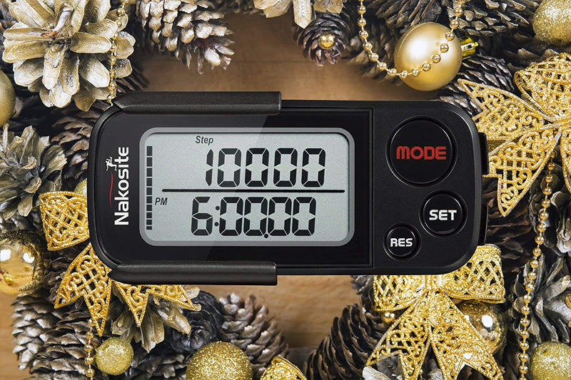 NAKOSITE BPED2433 Best Walking 3D Pedometer Step counter with Clip and Strap for kids and Adults requiring no App. Accurate Fitness Activity tracker.