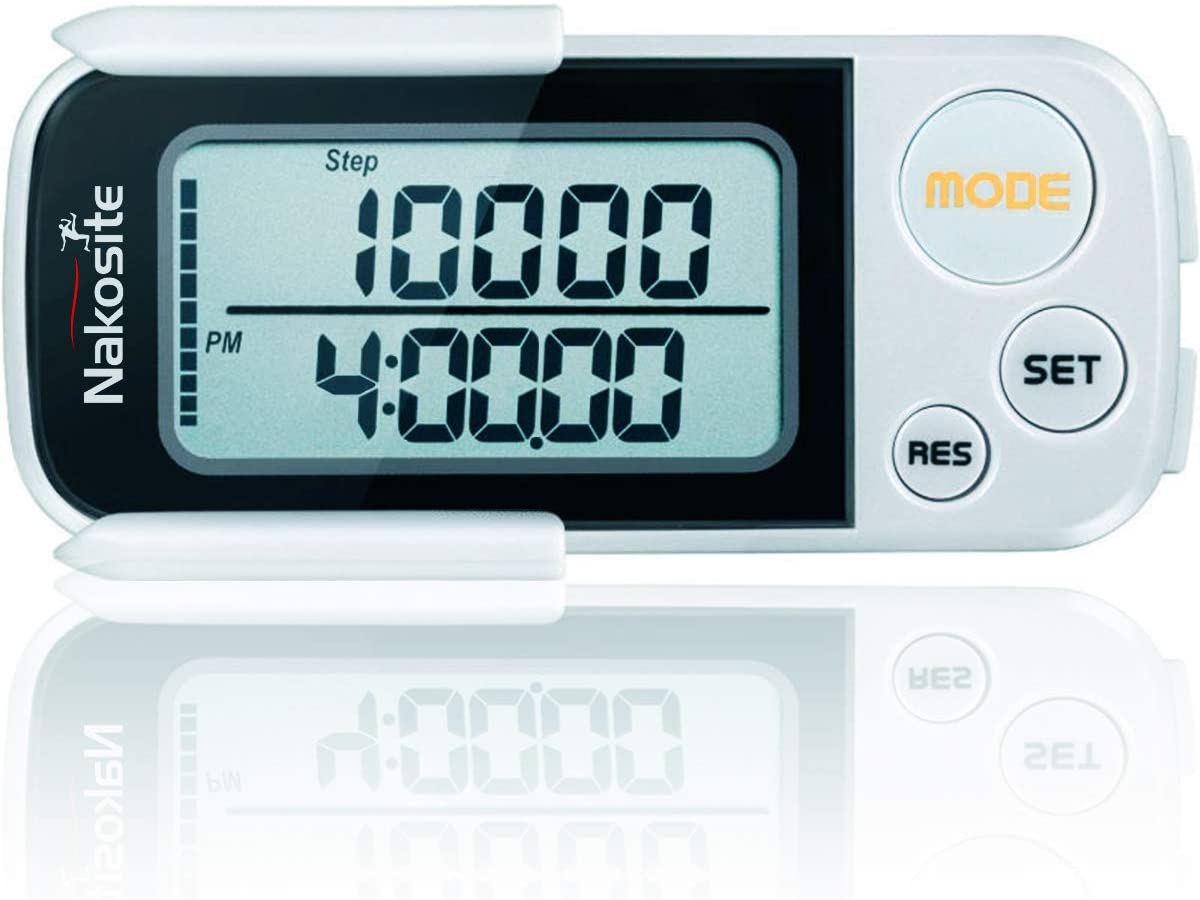 Jasfyee Podomètre 3D Sans Appli - Compteur De Pas Jusqu'à 99999, Mode Veille, Clip & Cordon, Idéal Marche & Sport Quotidien