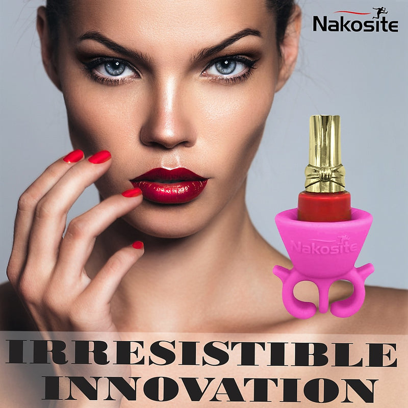 NAKOSITE Best Quality Wearable Nail Polish Holder with Bonus FREE Silicone Makeup Bag. PINK. PREMIUM.